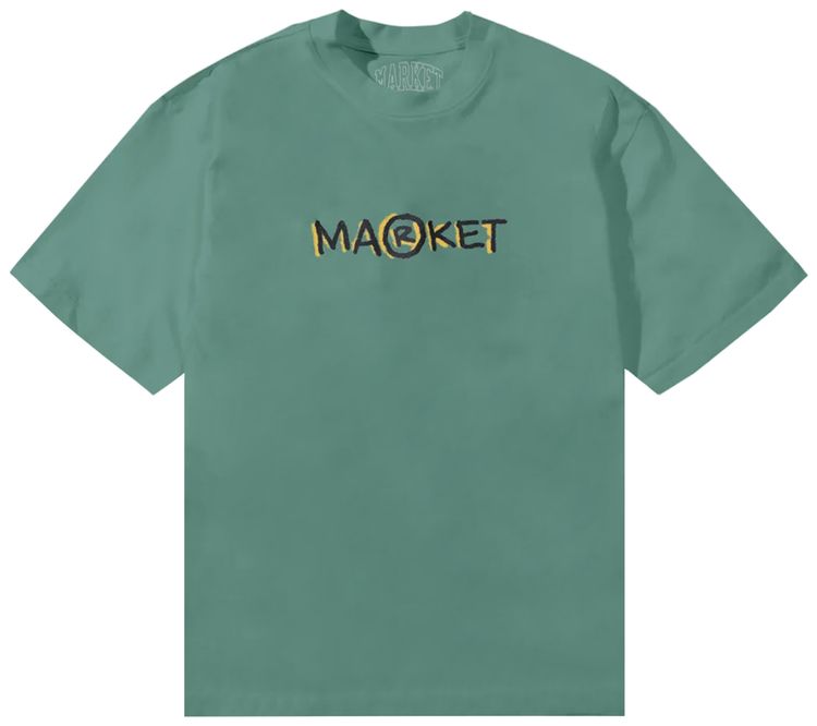 Market Smiley Doodle T Shirt Green