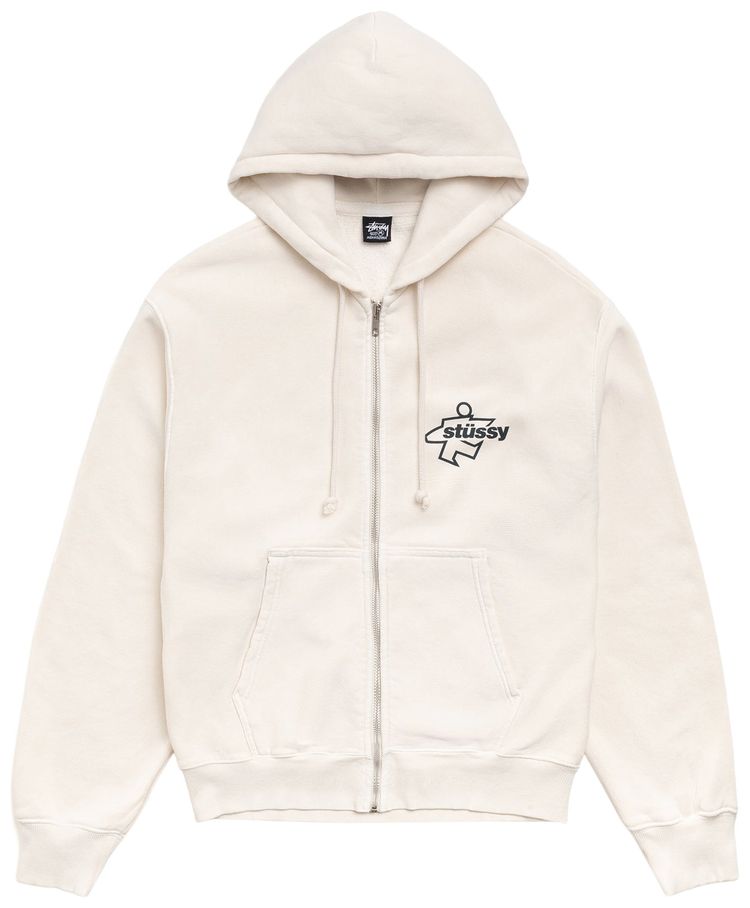Stussy Surf Size Zip Hoodie Bone