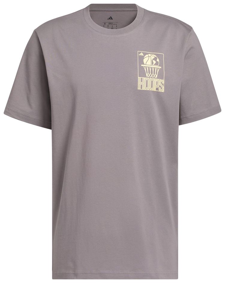 Adidas World Wide Hoops Graphic T Shirt Taupe Oxide