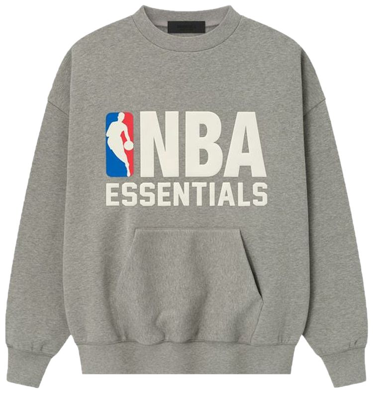Fear of God Essentials x NBA Sports Fit Crewneck Concrete Heather
