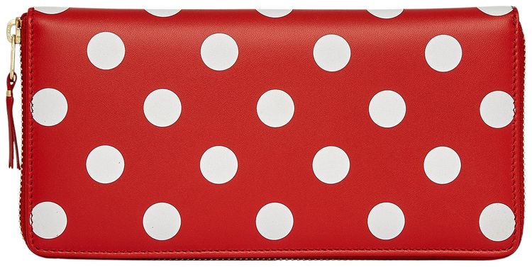 Comme des Garcons Polka Dot Printed Wallet Red