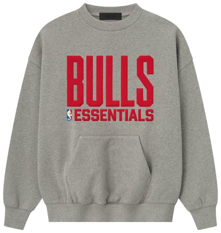 Fear of God Essentials x NBA Bulls Sports Fit Crewneck Concrete Heather