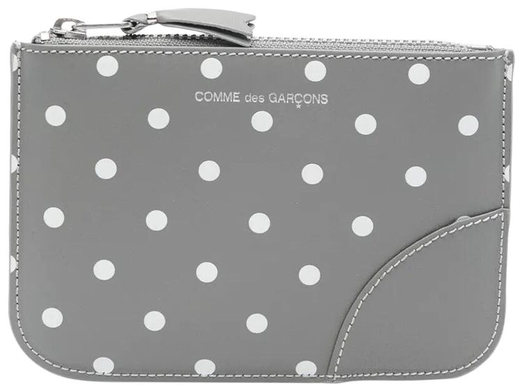 Comme des Garcons Polka Dot Printed Wallet Grey