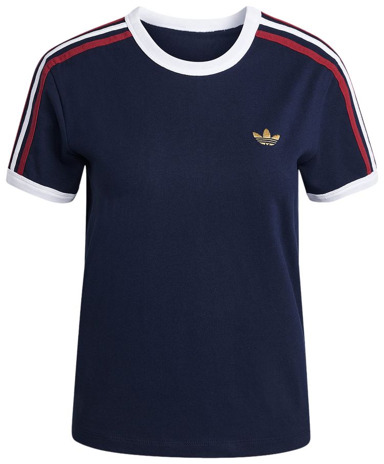 Adidas Originals 3 Stripes Slim Tee Night IndigoBetter ScarletWhite