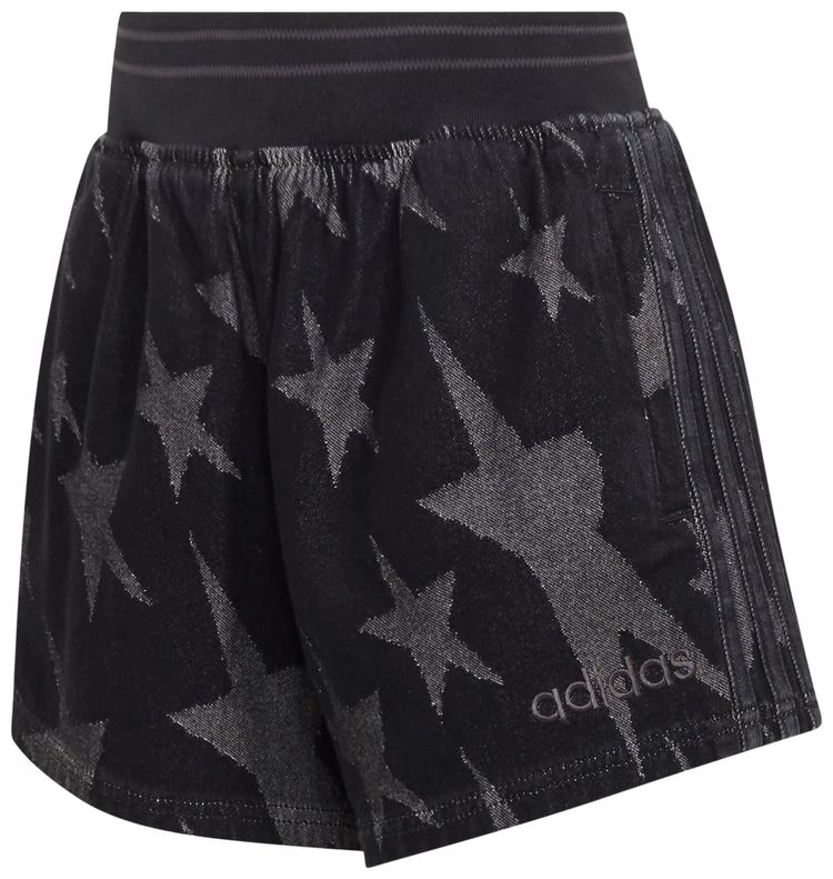 Adidas Originals Denim Graphic Shorts True Black Denim