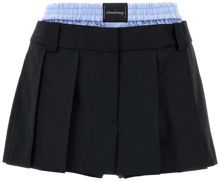 Alexander Wang Pre Styled Pleated Skort With Zipper BlackOxford Blue