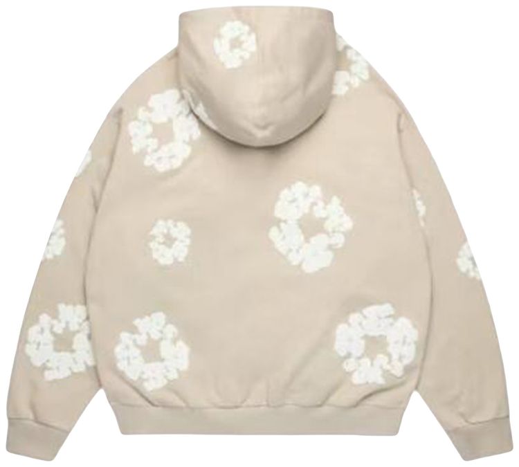 Denim Tears Cotton Wreath Zip Hoodie Cream