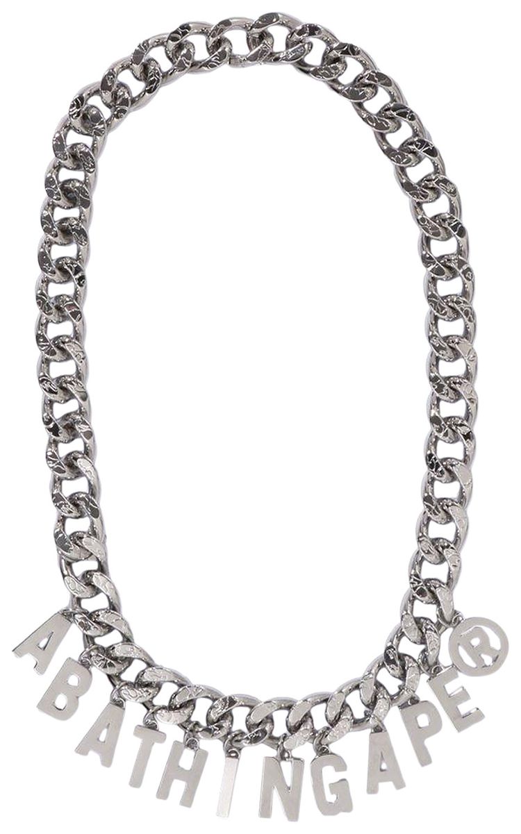 BAPE Line Camo Debossed A Bathing Ape Chain Necklace Grey