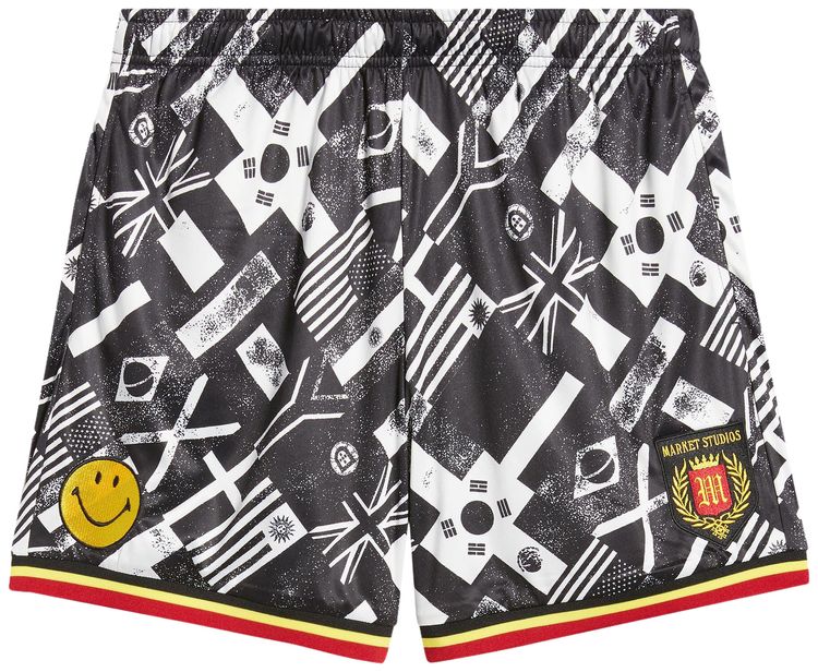 Market Smiley International Flags Soccer Shorts White