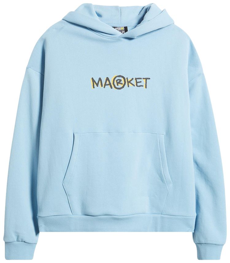 Market Smiley Doodle Hoodie Blue