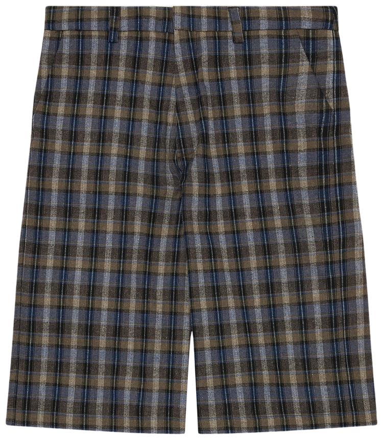 ERL Check Woven Shorts Grey