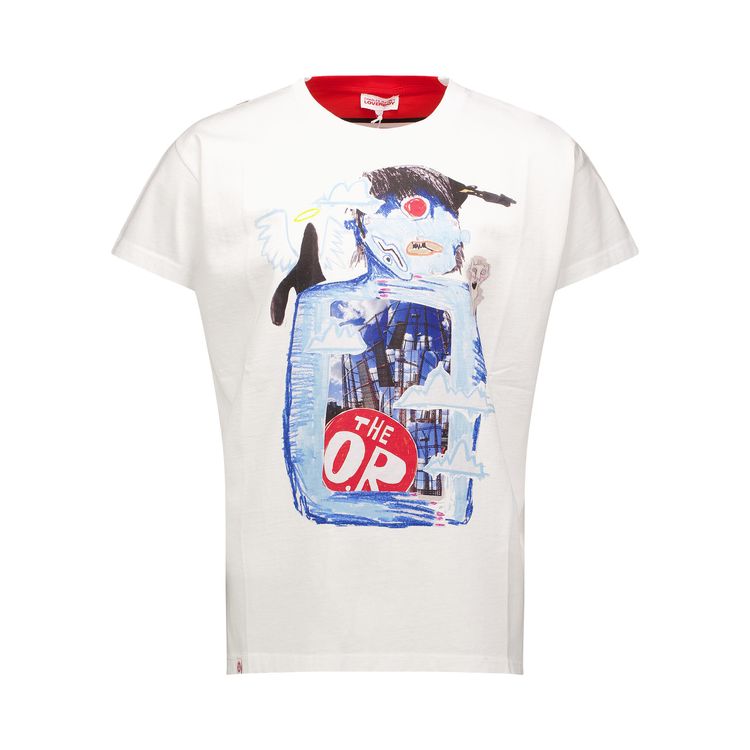 Charles Jeffrey Loverboy Bum Reveal Tee WhiteRed Stripe