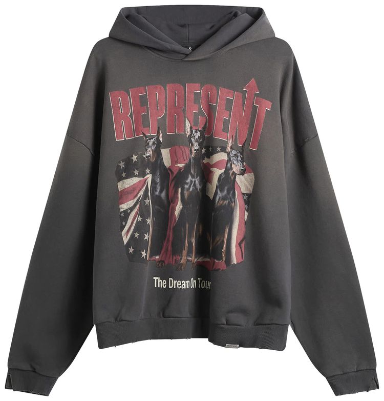 Represent Clo American Dream Tour Hoodie Sun Fade Grey