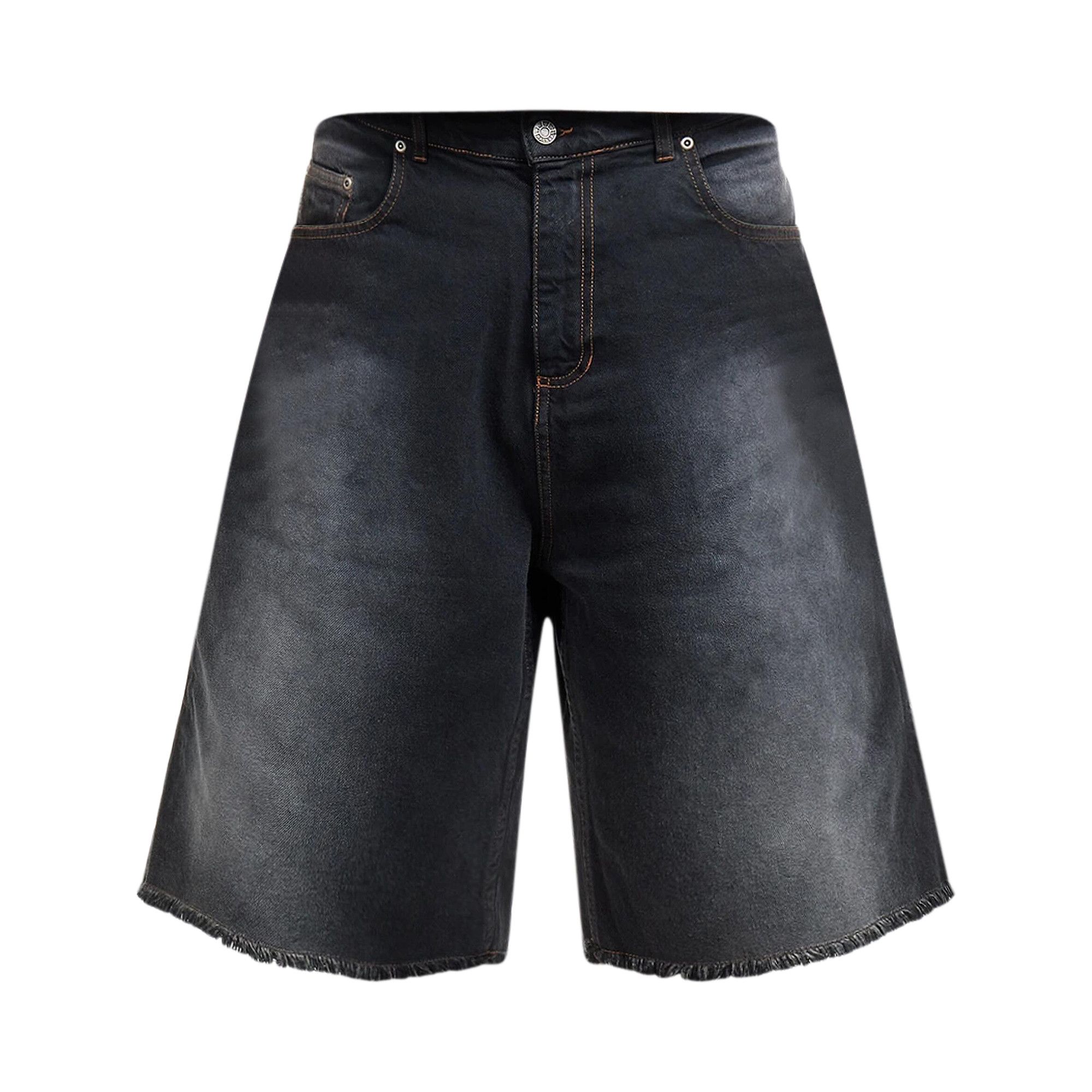 Buy Rassvet Sun Dyed Extra Baggy Denim Shorts 'Black' - PACC18P004