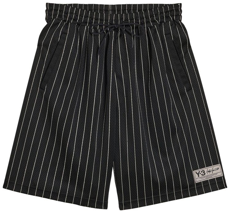 Y 3 x Adidas Mesh Pinstripe Shorts Black