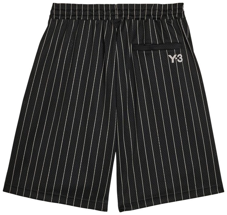 Y 3 x Adidas Mesh Pinstripe Shorts Black