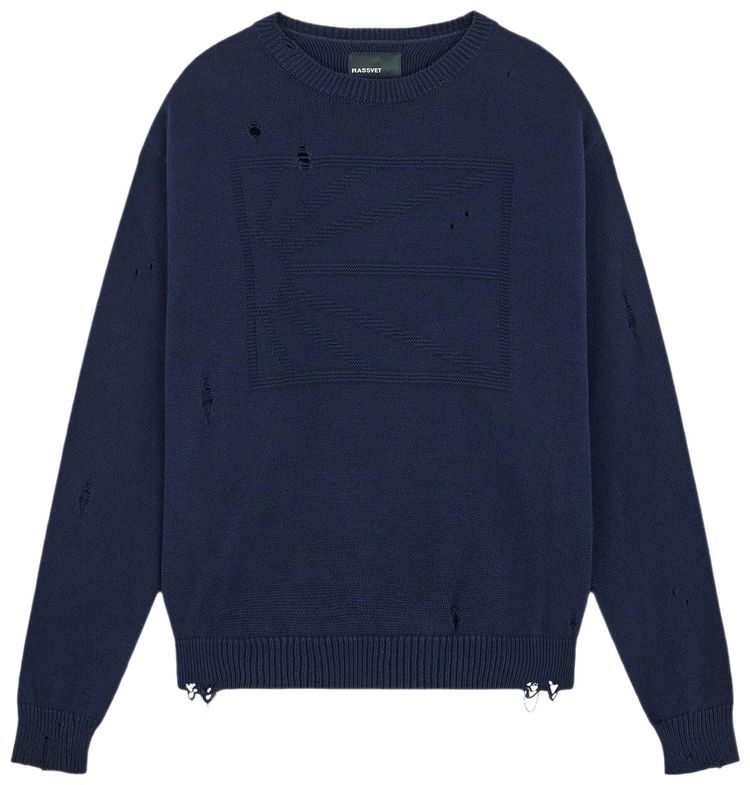 Rassvet Statement Knit Sweater Dark Navy