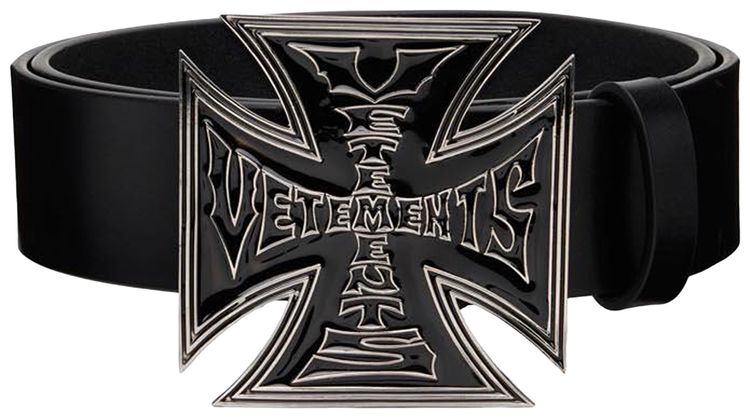 Vetements Biker Cross Logo Jumbo Belt Black