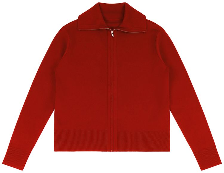 Entire Studios Knit Zip Up Jacket Cherry