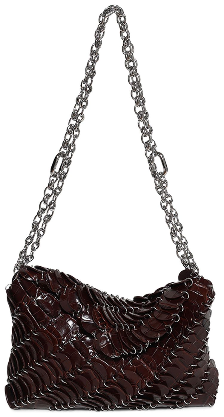 Rabanne Sac A Main Brown CrocoSilver