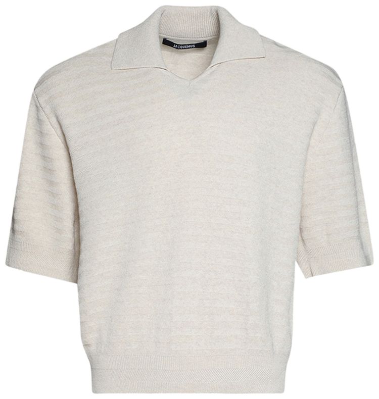 Jacquemus Le Polo Maille Chevron Light Beige
