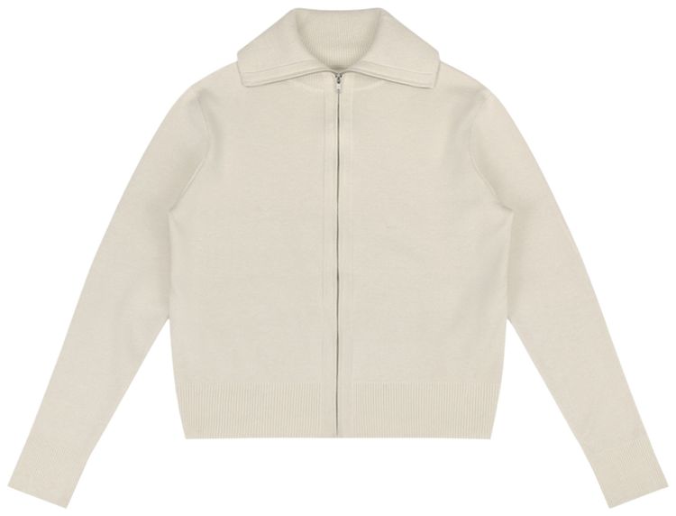 Entire Studios Knit Zip Up Jacket Ivory