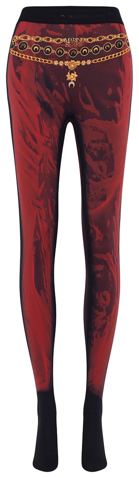 Marine Serre Wet Nuisette Printed Jersey Leggings Ribbon Red