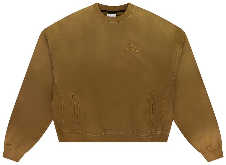 Rhude Script Logo Crewneck Brown