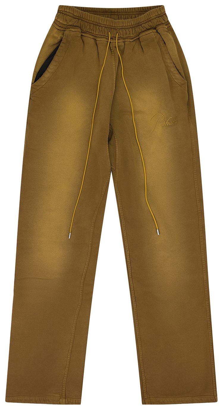 Rhude Script Logo Sweatpants Brown