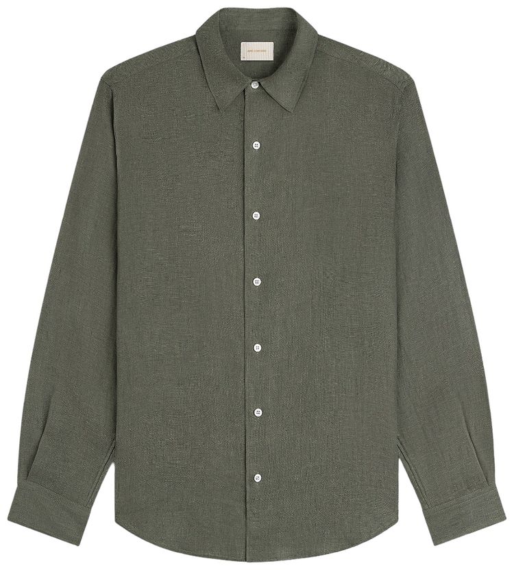 Aime Leon Dore Long Sleeve Linen Shirt Olive