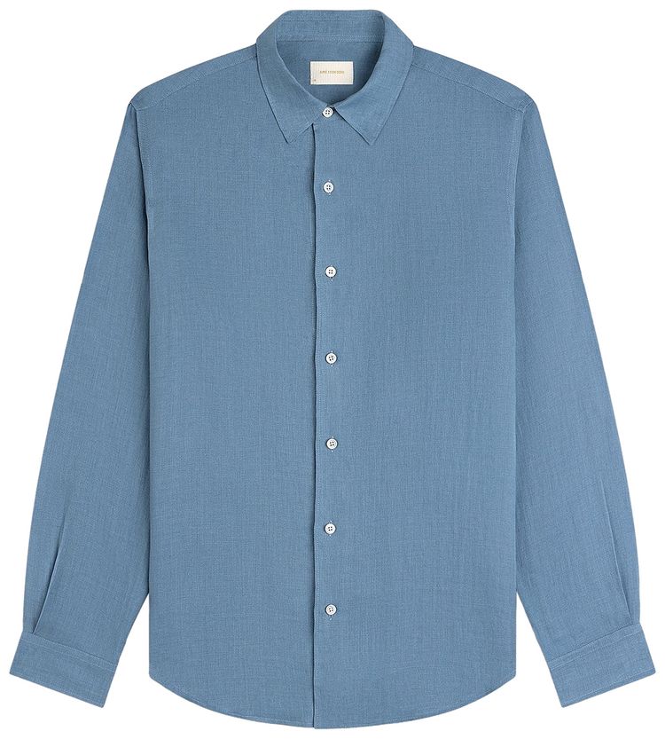 Aime Leon Dore Long Sleeve Linen Shirt Light Blue