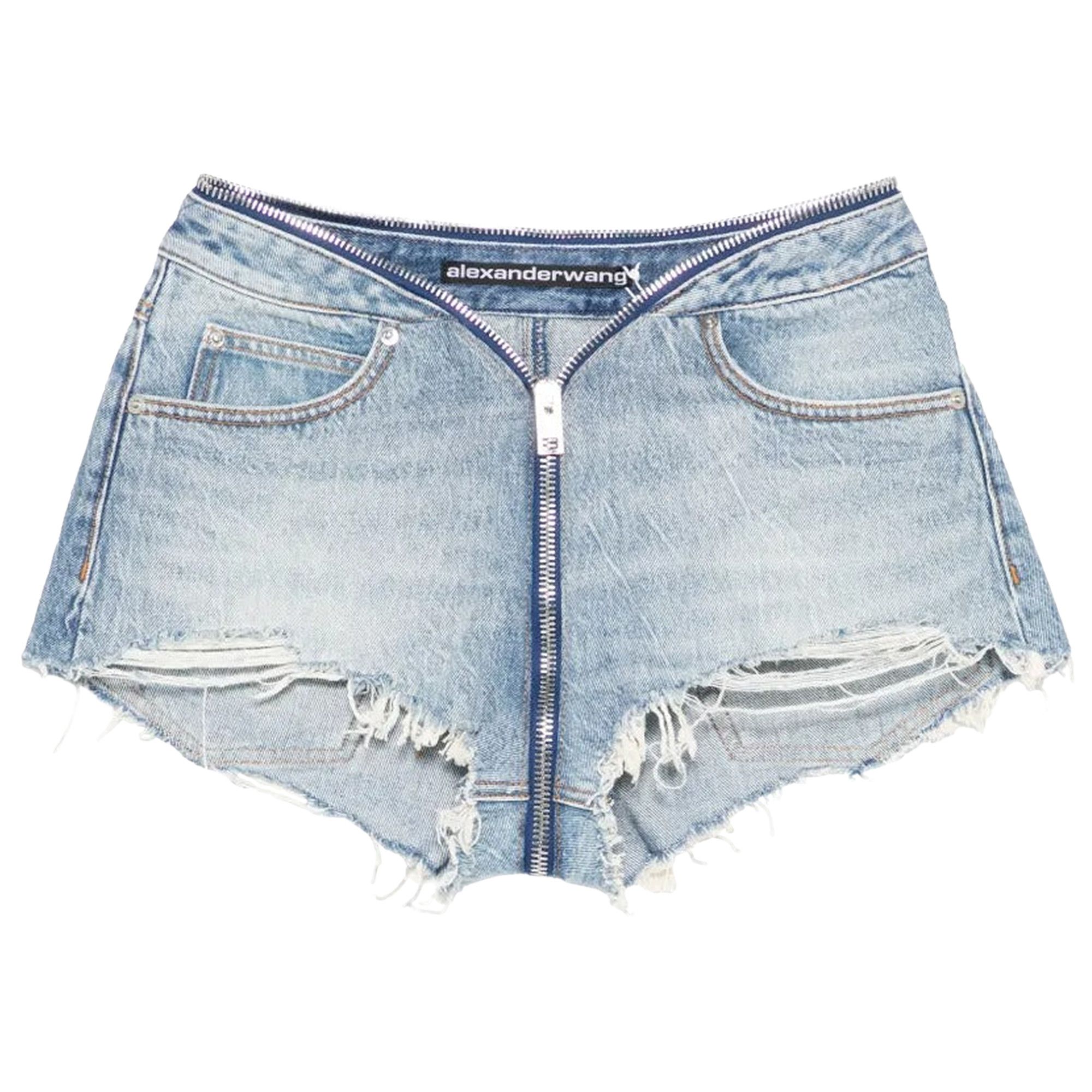 Buy Alexander Wang Dipped V Zip Waistband Cut Off Short 'Authentic