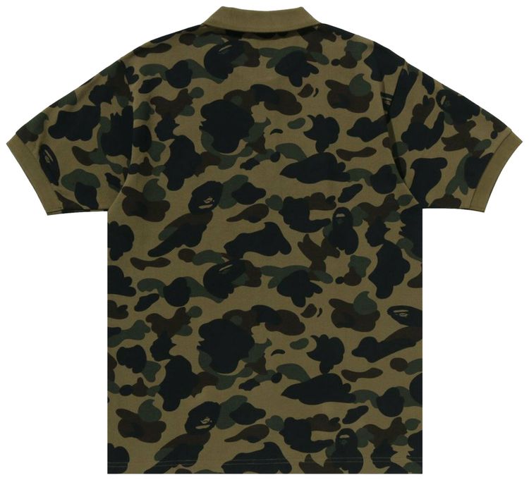 BAPE 1st Camo One Point Regular Fit Polo Shirt Green