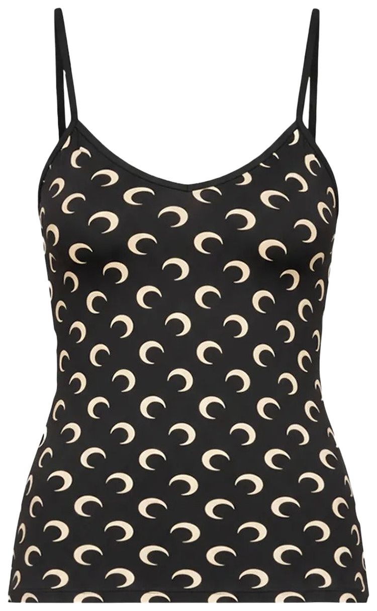 Marine Serre Moon Printed Jersey Straps Top Inverse Tan