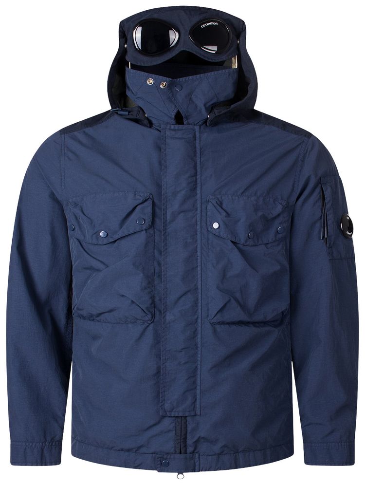 CP Company Flatt Nylon Mixed Goggle Overshirt Midnight Navy