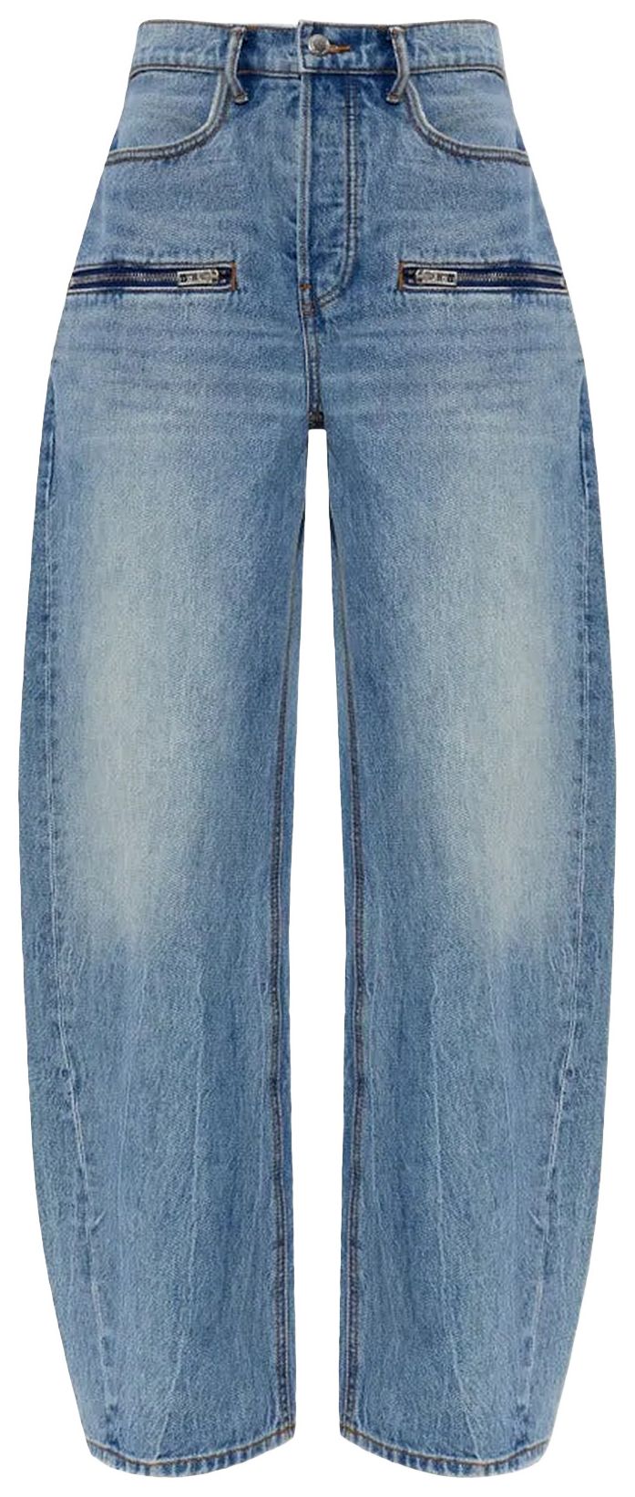 Alexander Wang Horizontal Zips Silk Prestyle Float Jean Authentic Light Indigo