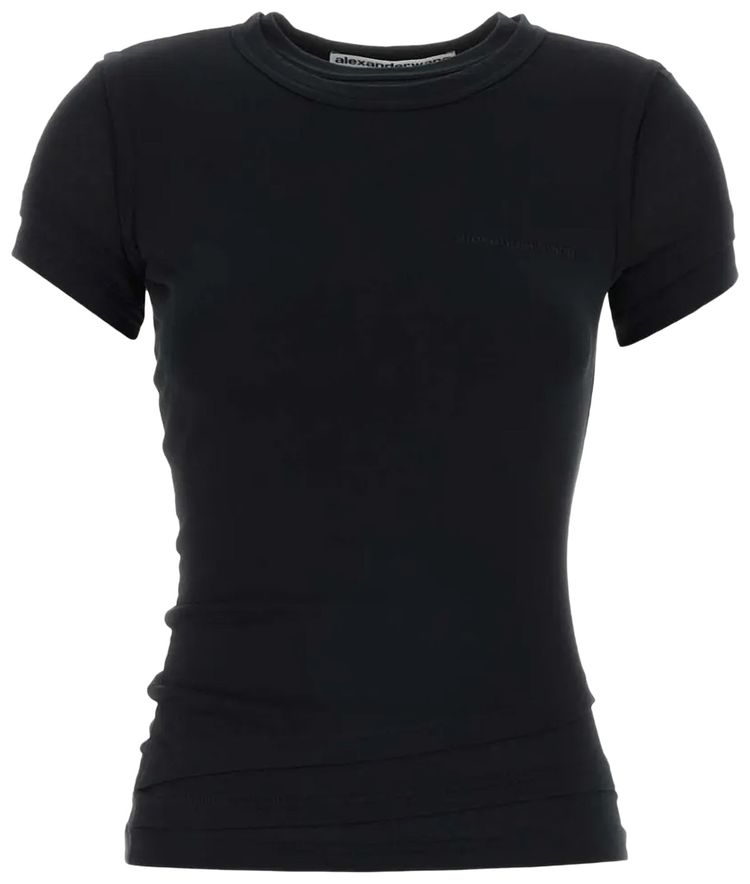 Alexander Wang Layered Short Sleeve Top Black