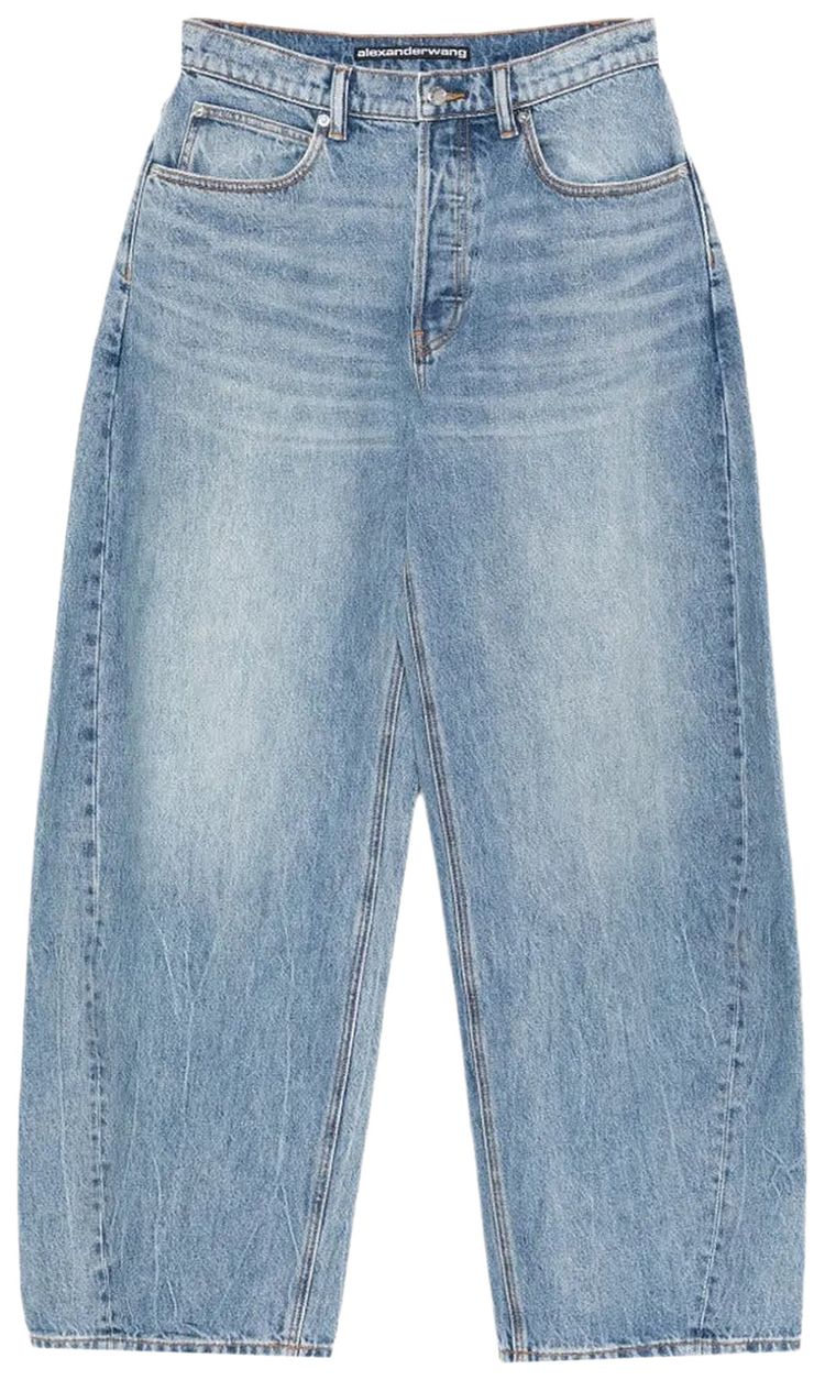 Alexander Wang Distressed Logo Back Pocket Blowup Jean Authentic Light Indigo