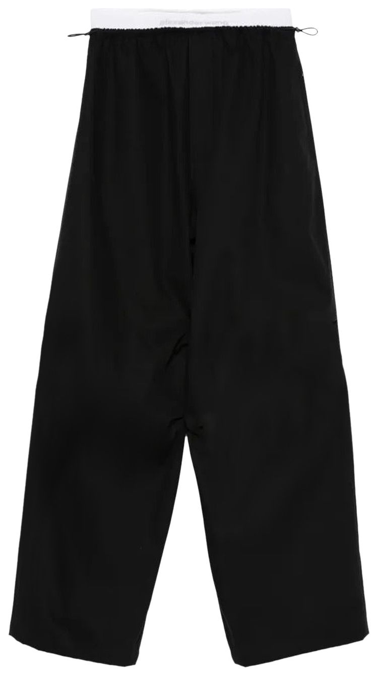 Alexander Wang Articulated Knee Mid Rise Logo Elastic Pants Black