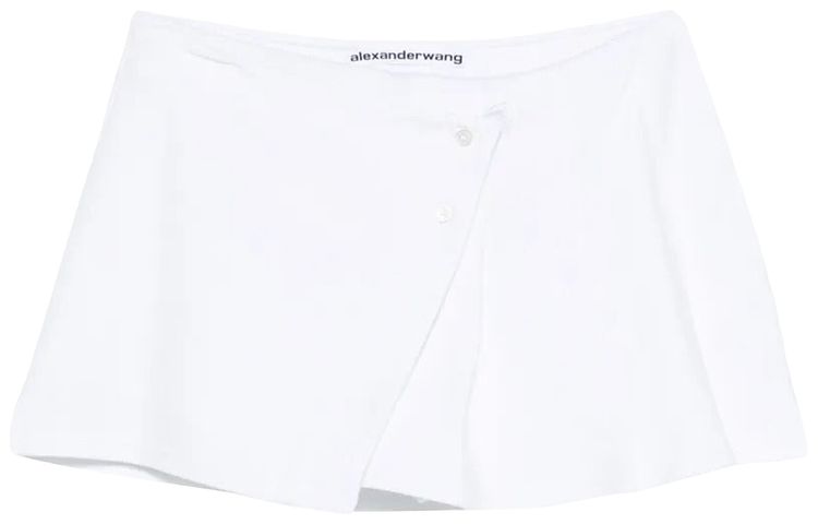 Alexander Wang Pleated Wrap Mini Skirt Vintage White