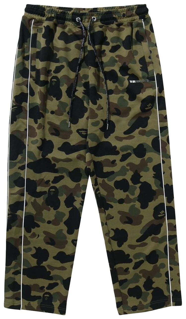 BAPE 1st Camo Logo Relaxed Fit Track Sweatpants Green