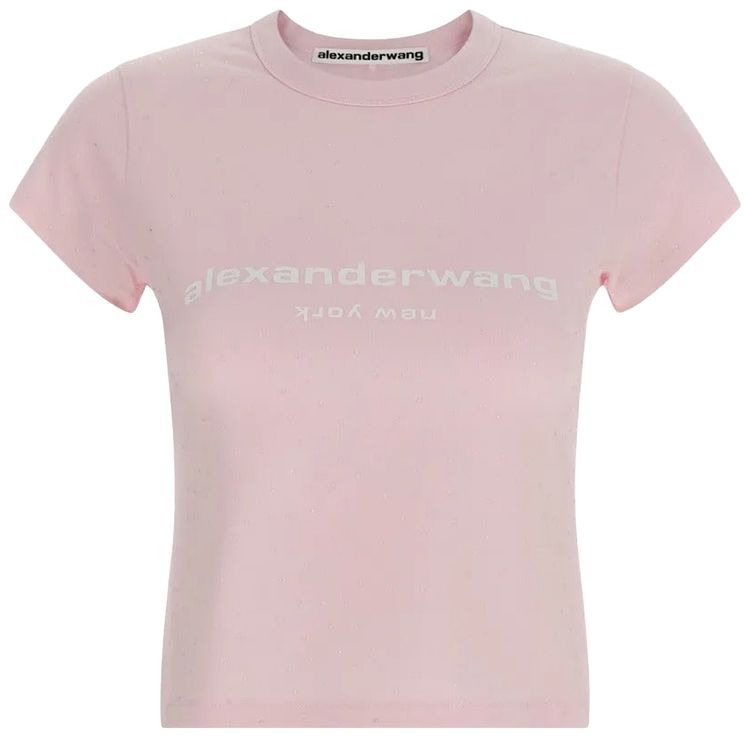 Alexander Wang Hotfix Logo Tee Light Pink