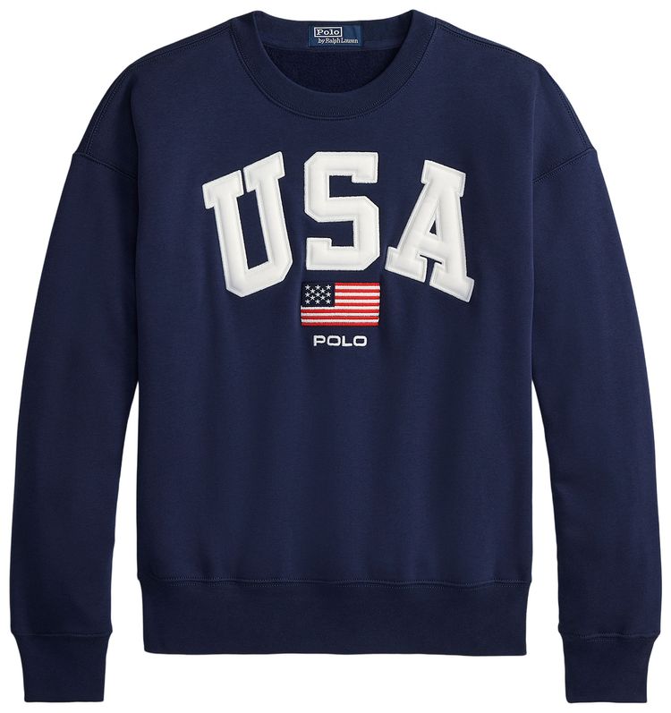 Polo Ralph Lauren Long Sleeve Sport Fleece Crewneck Sweatshirt Refined Navy