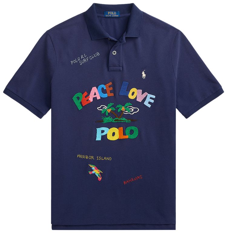 Polo Ralph Lauren Short Sleeve Basic Mesh Embroidered Graphic Polo Dark Cobalt