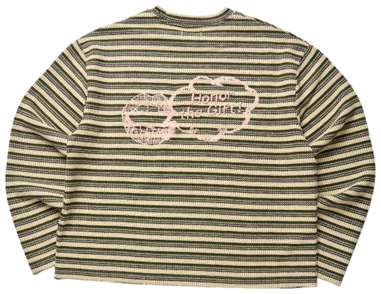 Honor The Gift Speak Striped Crewneck Olive