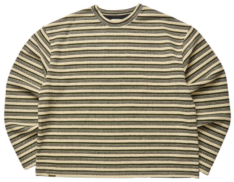 Honor The Gift Speak Striped Crewneck Olive