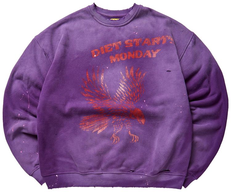 Diet Starts Monday Eagle Sweatshirt PurpleRed