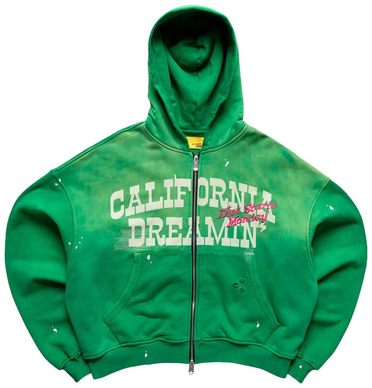 Diet Starts Monday California Dreamin Full Zip Hoodie Green