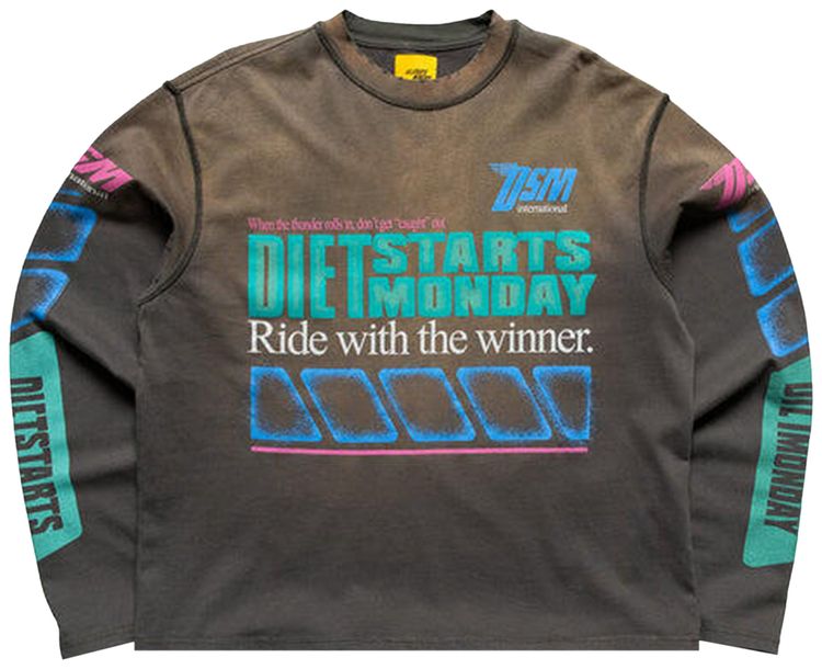 Diet Starts Monday Winners Long Sleeve Vintage Black