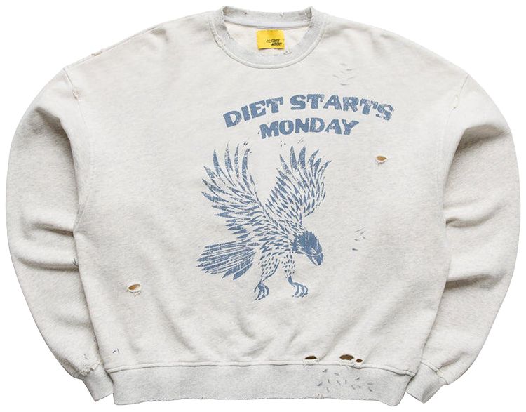 Diet Starts Monday Eagle Sweatshirt Heather GreyBlue